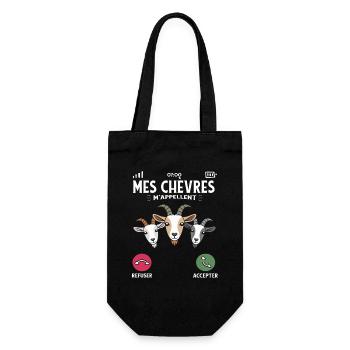 Mes chèvres m’appellent humour fermier et élevage - Sac à bouteille - noir - Devant