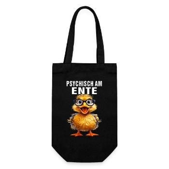 ENTE BRILLE PSYCHISCH AM ENTE - Geschenkbeutel für Flaschen - Schwarz - Vorne