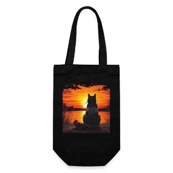 COUCHER DE SOLEIL CHAT - Sac à bouteille - noir - Devant