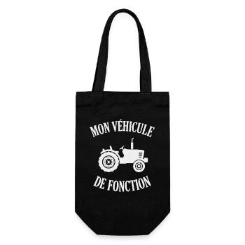 Mon véhicule de fonction humour agriculteur - Sac à bouteille - noir - Devant