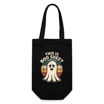 Ghost Halloween Retro - Gift Bag for Bottles - black - Front
