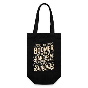 Boomer Sarkasmus Spruch Shirt Design - Geschenkbeutel für Flaschen - Schwarz - Vorne