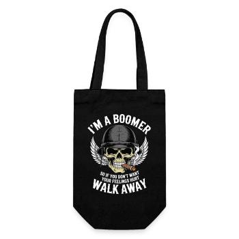Boomer Skull with Wings - Gift Bag for Bottles - black - Front