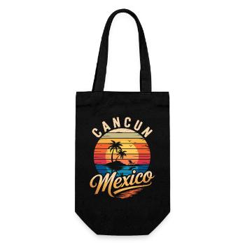 Cancun Retro Strandsonne - Geschenkbeutel für Flaschen - Schwarz - Vorne