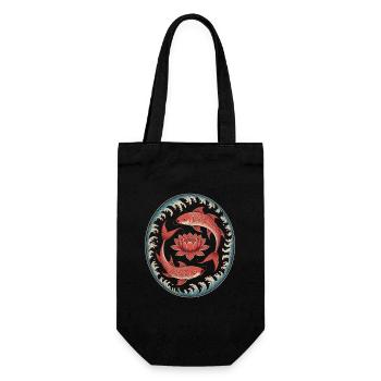 Les carpes koï et la fleur de lotus dans l’eau - Sac à bouteille - noir - Devant