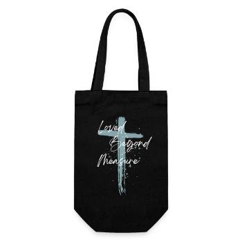 Loved Beyond Measure – Faith Design - Gift Bag for Bottles - black - Front