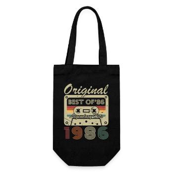 1986 Vintage Retro Geburtstagsgeschenk - Geschenkbeutel für Flaschen - Schwarz - Vorne