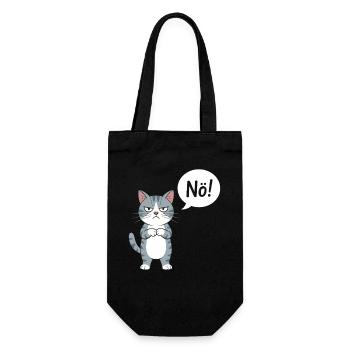 No! Funny Cat With Saying - Gift Bag for Bottles - black - Front
