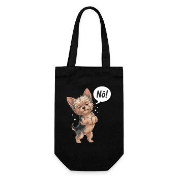 Mignon Yorkshire Terrier avec « Nope ! » Ballon - Sac à bouteille - noir - Devant