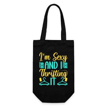 Thrift Shopper I ́m Sexy & I Thrifting It Thrift - Gift Bag for Bottles - black - Front