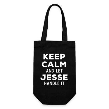 Keep Calm Lass Jesse das regeln Lustiger Spruch - Geschenkbeutel für Flaschen - Schwarz - Vorne