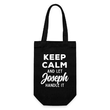 Keep Calm Let Joseph Fix It Funny Saying - Gift Bag for Bottles - black - Front