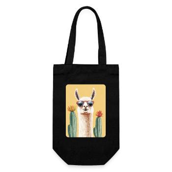 Lama - Geschenkbeutel für Flaschen - Schwarz - Vorne
