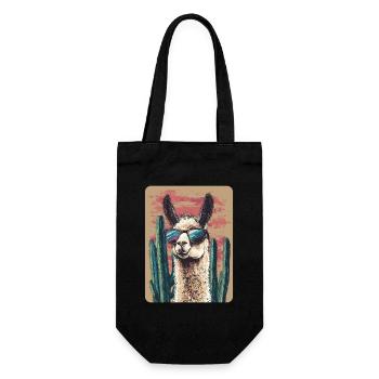Lama - Geschenkbeutel für Flaschen - Schwarz - Vorne