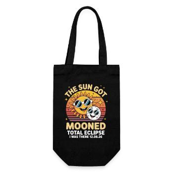 Sonne Mond Eclipse mit Brille - Geschenkbeutel für Flaschen - Schwarz - Vorne