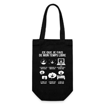 Was ich in meiner Freizeit mache: Jägerhumor - Geschenkbeutel für Flaschen - Schwarz - Vorne
