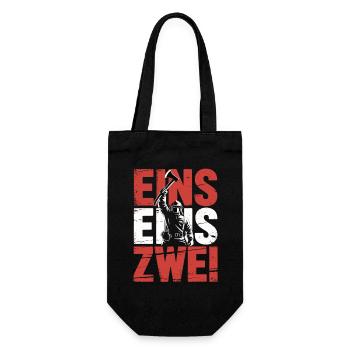 Feuerwehr Spruch – 112 Notruf Held in Aktion - Geschenkbeutel für Flaschen - Schwarz - Vorne
