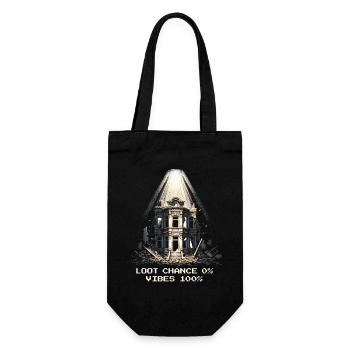 No Loot, Just Vibes | Urban Fantasy Ruins - Gift Bag for Bottles - black - Front