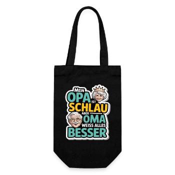  Lustiges Oma Opa Spruch Design für Kinder & - Geschenkbeutel für Flaschen - Schwarz - Vorne