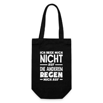 Ich rege mich nicht auf die anderen regen mich auf - Geschenkbeutel für Flaschen - Schwarz - Vorne