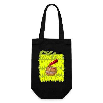 Bayrische Streetwear Halloween Leberkas Ketchup - Geschenkbeutel für Flaschen - Schwarz - Vorne