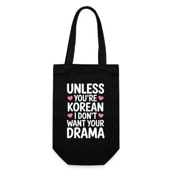 Es Sei Denn Du Bist Koreanisch K-Drama - Geschenkbeutel für Flaschen - Schwarz - Vorne