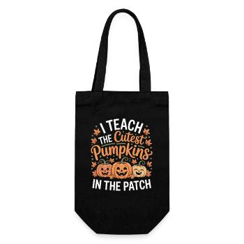 Süße Kürbisse im Herbst Lehrerin - Geschenkbeutel für Flaschen - Schwarz - Vorne