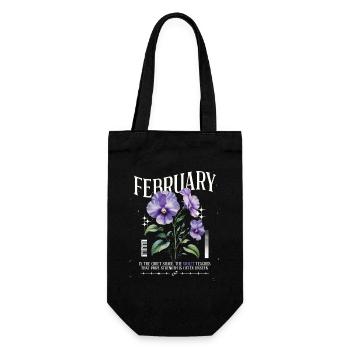 February Violet Birth Flower - Gift Bag for Bottles - black - Front