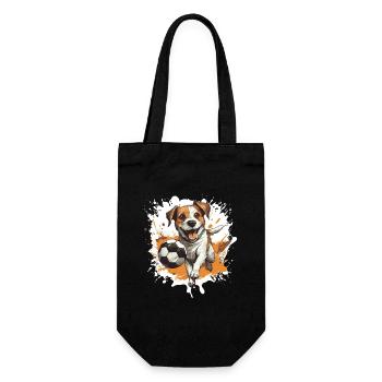 Jack Russel Terrier Dog Football Sports - Gift Bag for Bottles - black - Front