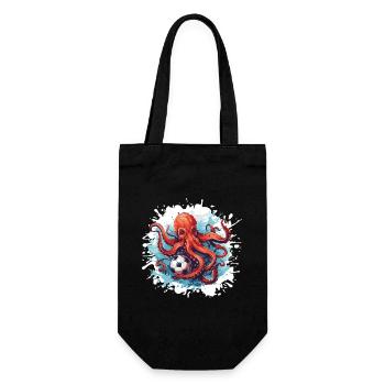 Oktopus Fussball Team - Geschenkbeutel für Flaschen - Schwarz - Vorne