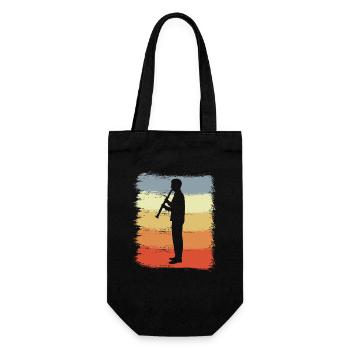 Croquis de clarinettiste vintage - Sac à bouteille - noir - Devant