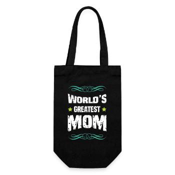 World's Greatest Mom Shirt - Gift Bag for Bottles - black - Front