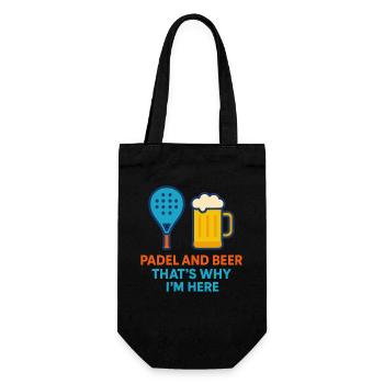 Padel And Beer That's Why I'm Here Fun Padel - Gift Bag for Bottles - black - Front