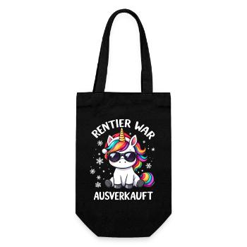Christmas Reindeer Was Sold Out Unicorn - Gift Bag for Bottles - black - Front