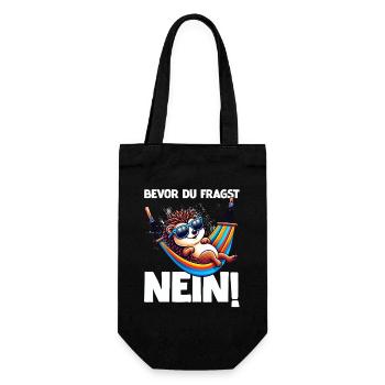 Bevor Du Fragst Nein Igel Schlechte Laune - Geschenkbeutel für Flaschen - Schwarz - Vorne