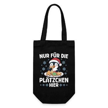 Just for the cookies here - Christmas Penguin - Gift Bag for Bottles - black - Front