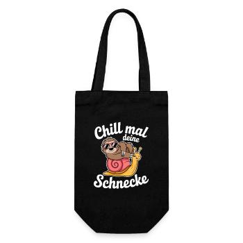 Chill Mal Deine Schnecke Faultier Entspannung - Geschenkbeutel für Flaschen - Schwarz - Vorne