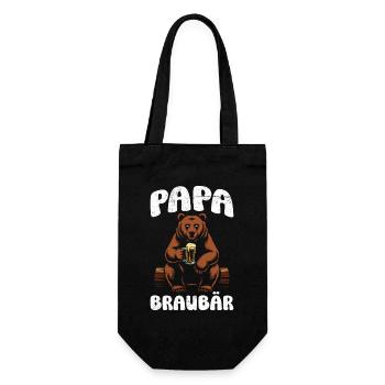 Dad-to-be PAPA BRAUBÄR Funny - Gift Bag for Bottles - black - Front