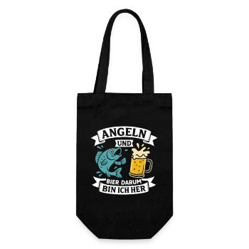 Soon dad FISHING AND BEER THAT'S WHY I'M HERE Funny - Gift Bag for Bottles - black - Front