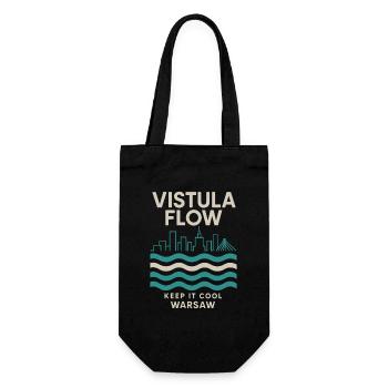 Vistula Flow Warsaw Skyline Design - Gift Bag for Bottles - black - Front