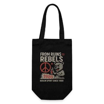 From Ruins to Rebels Berlin 1989 Design - Geschenkbeutel für Flaschen - Schwarz - Vorne
