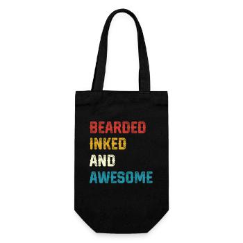 Bearded Inked and Awesome - Geschenkbeutel für Flaschen - Schwarz - Vorne