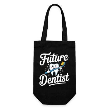 Dessin animé du futur dentiste - Sac à bouteille - noir - Devant