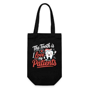 Zahnärztliche Liebe: Meine Patienten - Geschenkbeutel für Flaschen - Schwarz - Vorne