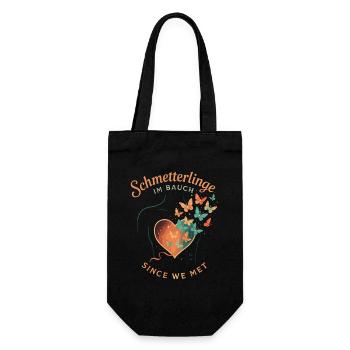 Schmetterlinge im Bauch Love Design - Geschenkbeutel für Flaschen - Schwarz - Vorne