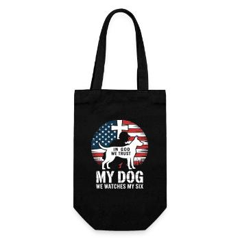 In God We Trust My Dog We Watches My Six - Gift Bag for Bottles - black - Front