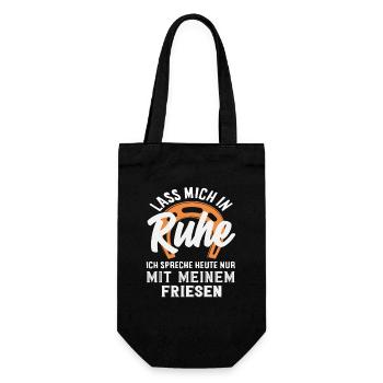 Friese Spruch Ruhe Pferdemädchen Reiten Ponyfans - Geschenkbeutel für Flaschen - Schwarz - Vorne