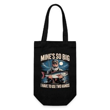 Mine's So Big – Lustiges Angler Shirt für Männer - Geschenkbeutel für Flaschen - Schwarz - Vorne