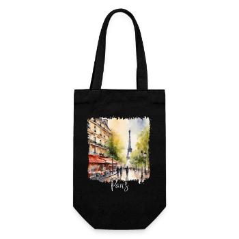 Paris Aquarelle, j’aime Paris - Sac à bouteille - noir - Devant
