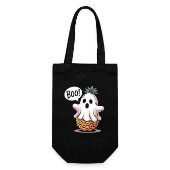 Ananas Geist Halloween - Geschenkbeutel für Flaschen - Schwarz - Vorne